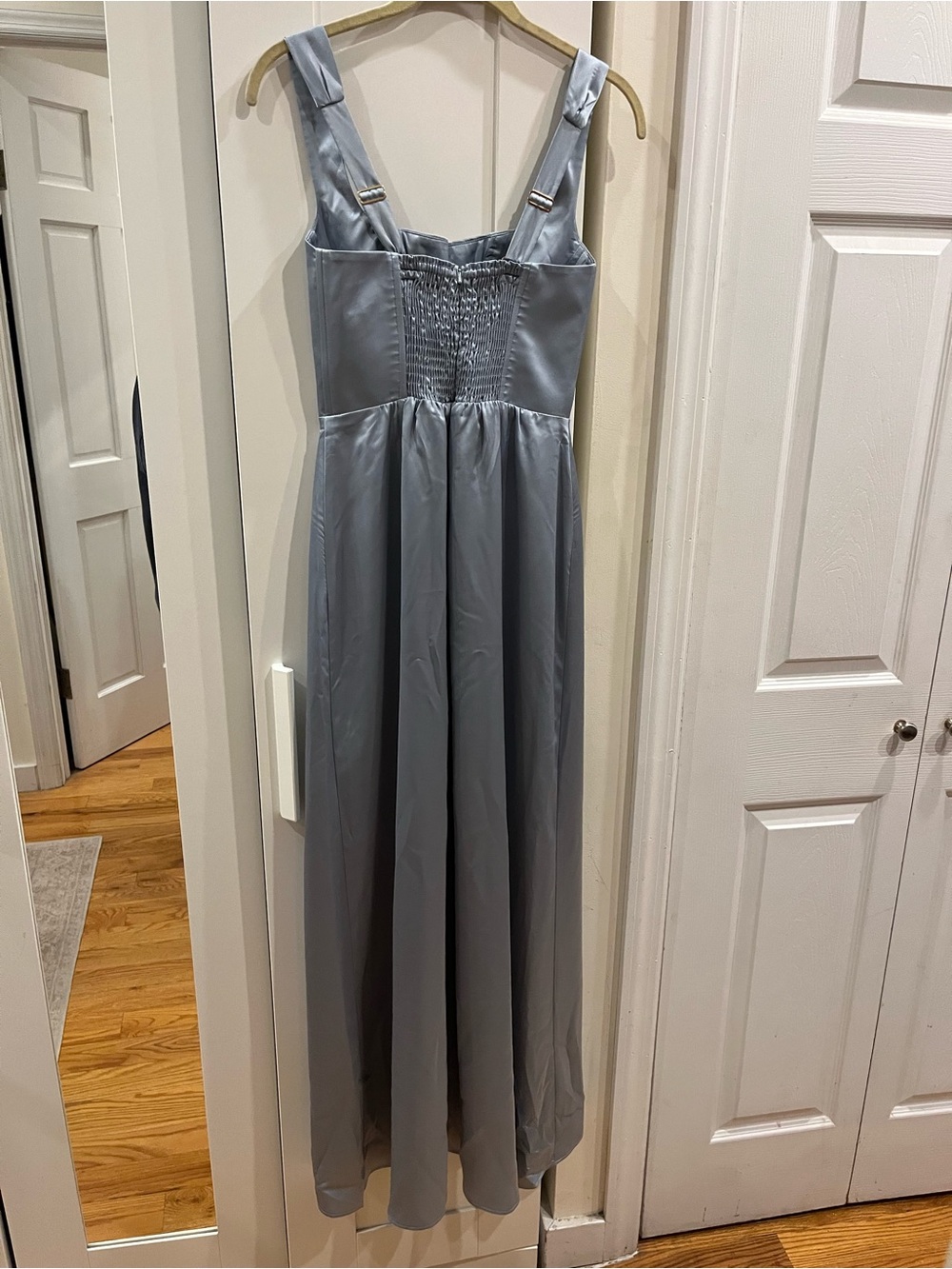 Show Me Your MuMu Light Blue Satin Square-Neck Maxi Dress - Picture 4 of 6